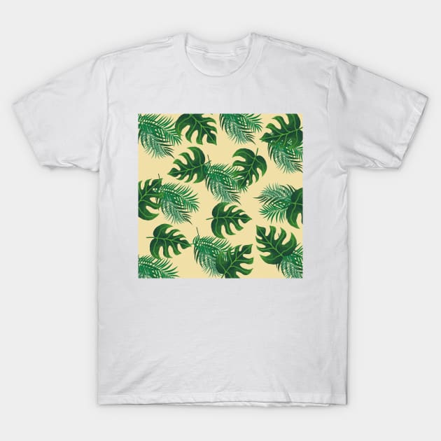 Tropical Palm Leaf Pattern T-Shirt by BloomingDiaries